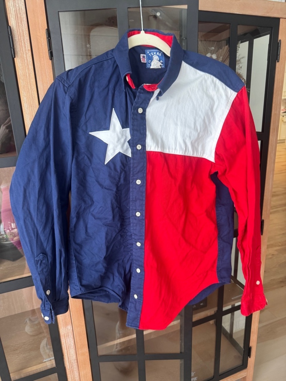 Vintage Texas Flag button down shirt long sleeve western lonestar state country